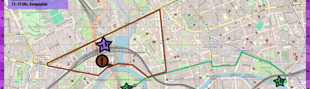 Aktionskarte für den 20.09.2025. WTF-Infopoint/Kundgebung: 11-15 Uhr Europaplatz "Marsch für das Leben": 14:15 Uhr-17 Uhr. Start & Ende Washingtonplatz, Route über Luisenstr. und Invalidenstr. BFSS: Start 12 Uhr: Paul-Löbe-Haus